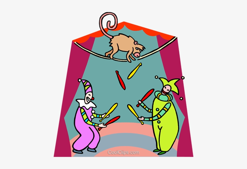 Juggling Clowns, Monkey Royalty Free Vector Clip Art - Illustration, transparent png #4213801