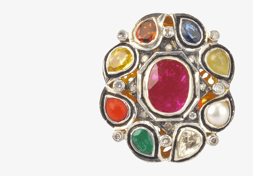 9 Different Stones With Diamonds In Gold And Silver - Silver, transparent png #4213891