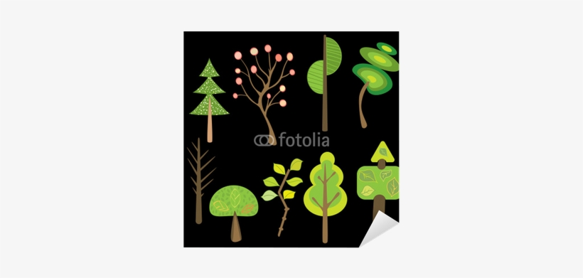 Vinilo Pixerstick Árboles De Dibujos Animados De Estilo - Painting, transparent png #4213920