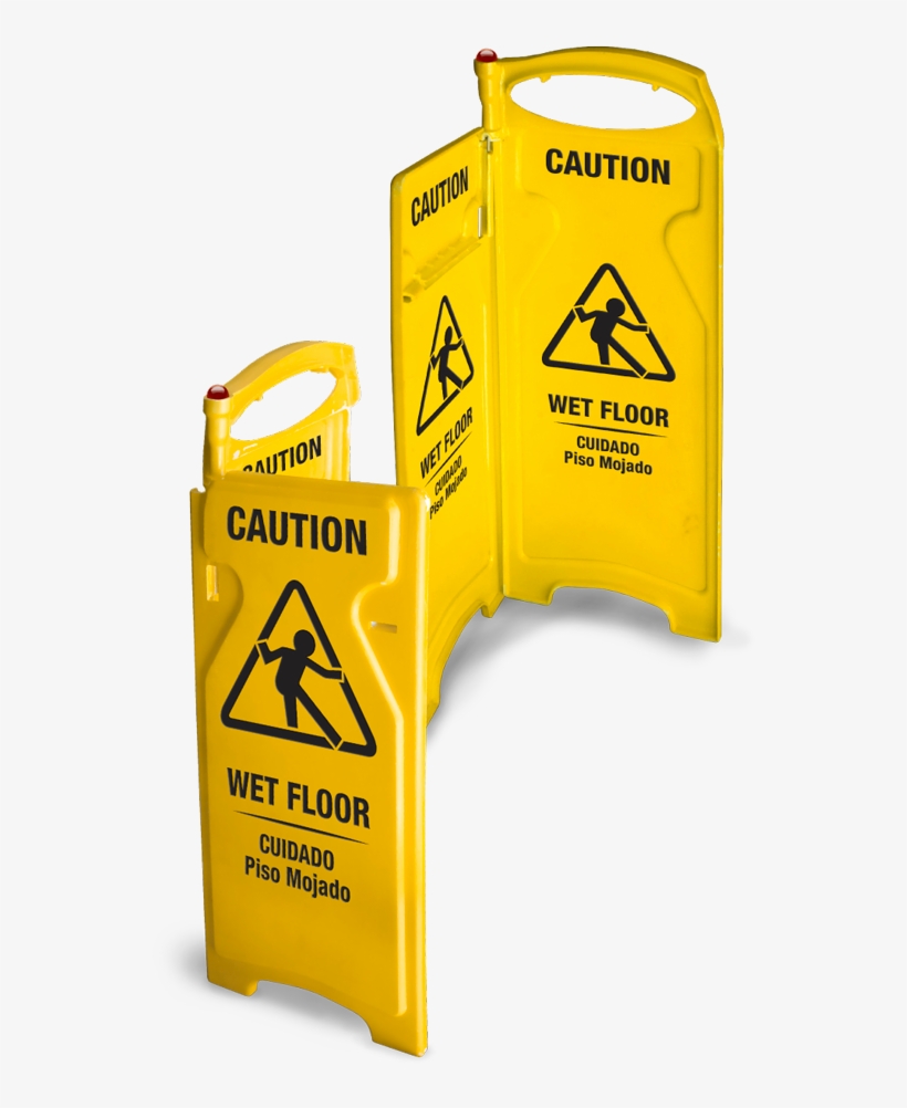 Folding Wet Floor Sign - Delamo 8011-6 Wet Floor Sign Side Hinge (pack Of 6), transparent png #4213971