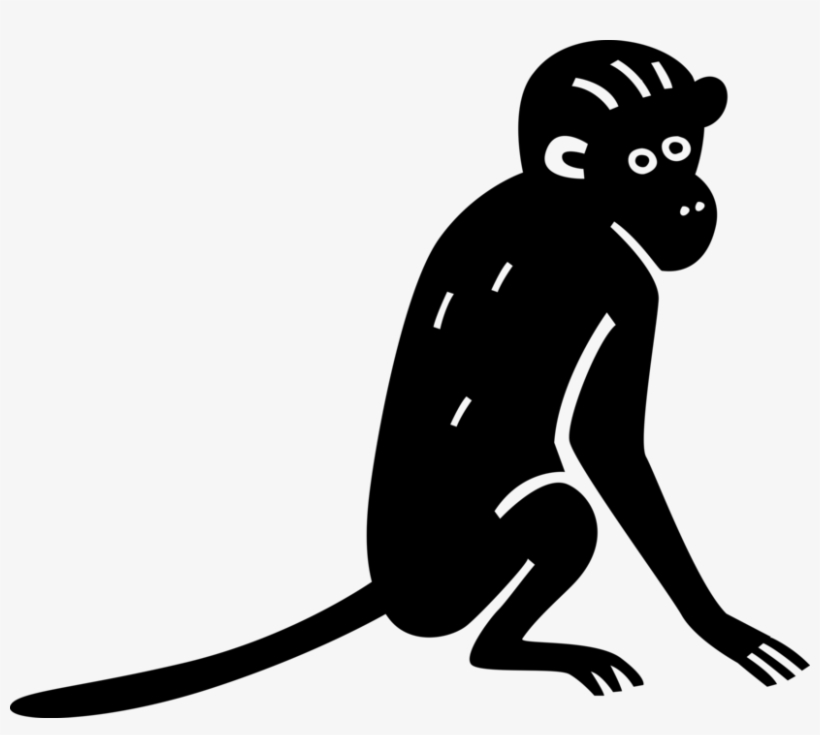Vector Illustration Of Primate Monkey Ape - 猴子 香蕉, transparent png #4214135