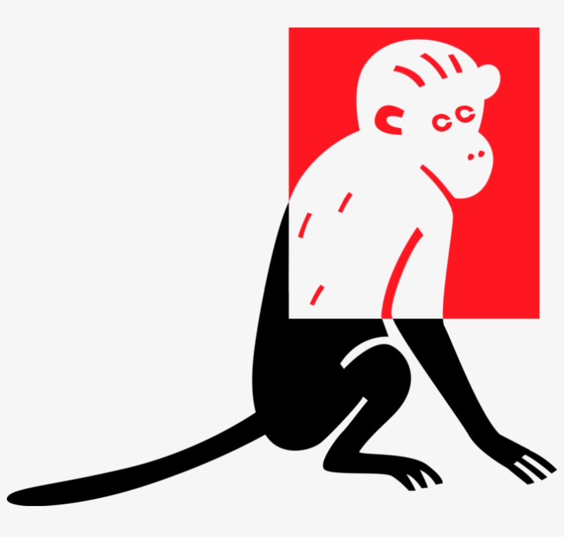 Vector Illustration Of Primate Monkey Ape, transparent png #4214180