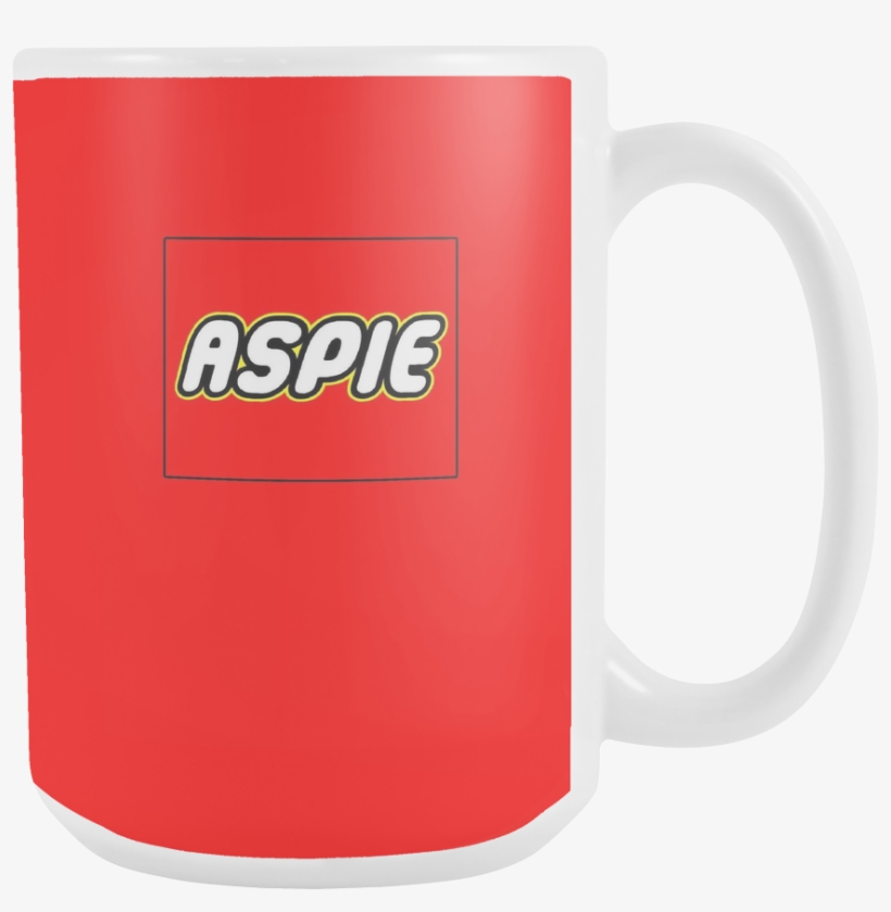 Aspie Aspergers Coffee / Cocoa / Tea 15oz Ceramic Red - Build On Brick Mug, transparent png #4214353
