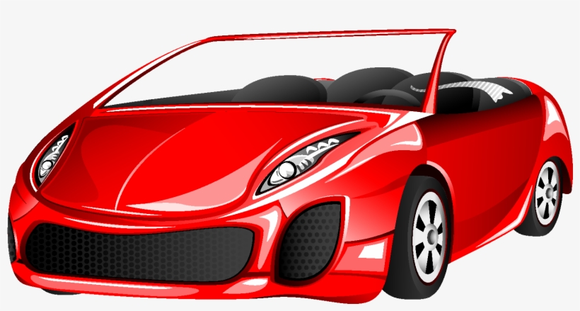 Elemento De Carro Esportivo Vermelho Dos Desenhos Animados - Car, transparent png #4214548