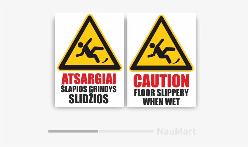 Caution Floor Slippery When Wet Warning Sign - Sticker, transparent png #4214932