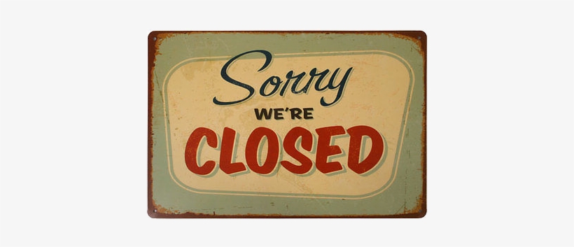 Sorry We're Closed - Cafe Closed, transparent png #4215104