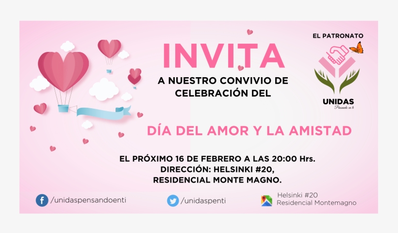 Invitación A Celebrar El Día Del Amor Y La Amistad - Invitacion Para El Dia Del Amor, transparent png #4215131