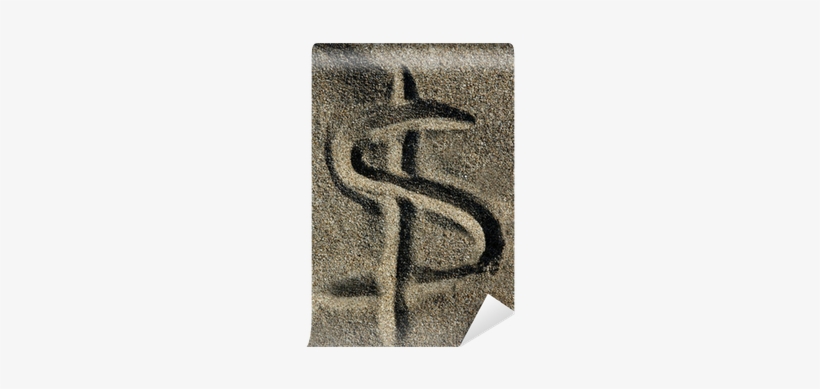 Fotomural Signo De Dólar Americano En La Playa De Arena - United States Dollar, transparent png #4215250