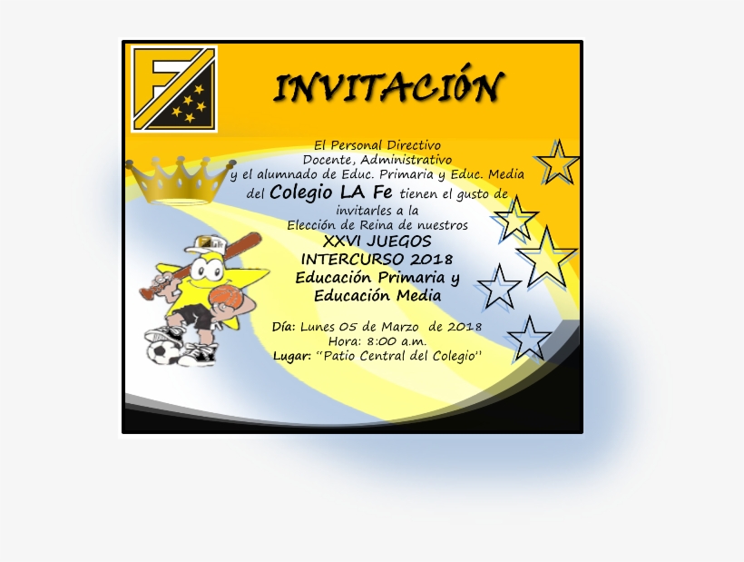 Invitación A Los Juegos Intercurso - Game, transparent png #4215390