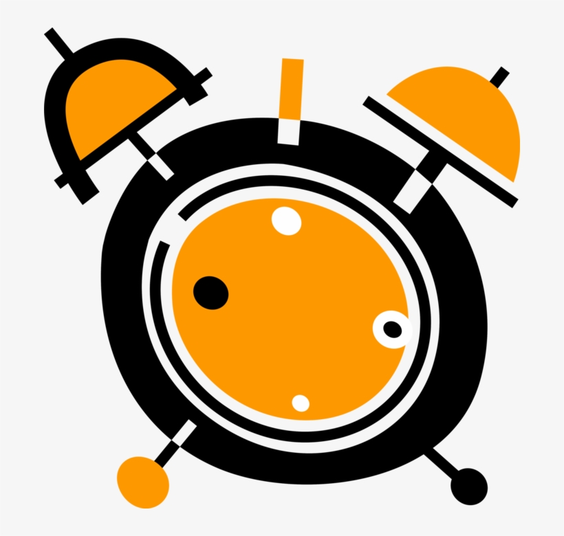 Vector Illustration Of Alarm Clock Ringing Its Morning, transparent png #4216022