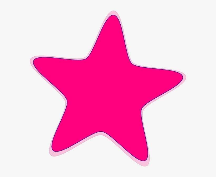 Pink Star Clip Art At Clker - Clipart Pink Star, transparent png #4216459