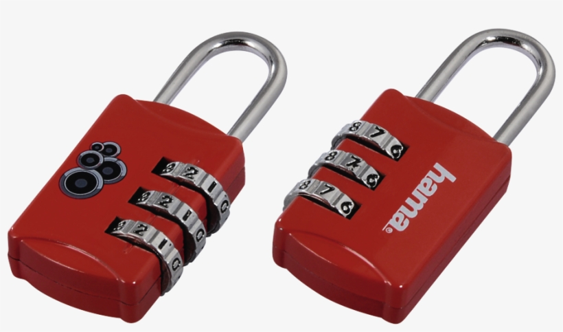 Combination Luggage Padlock, Circle - Cadenas A Combinaison Rouge, transparent png #4217328