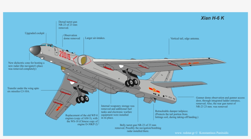 China Xian Strategic Bomber H-6k Details Bomber Plane, - Chinese H 6 Strategic Bomber, transparent png #4217896