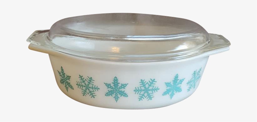 Pyrex Casserole Dish With Lid Snowflakes Turquoise - Lid, transparent png #4219441