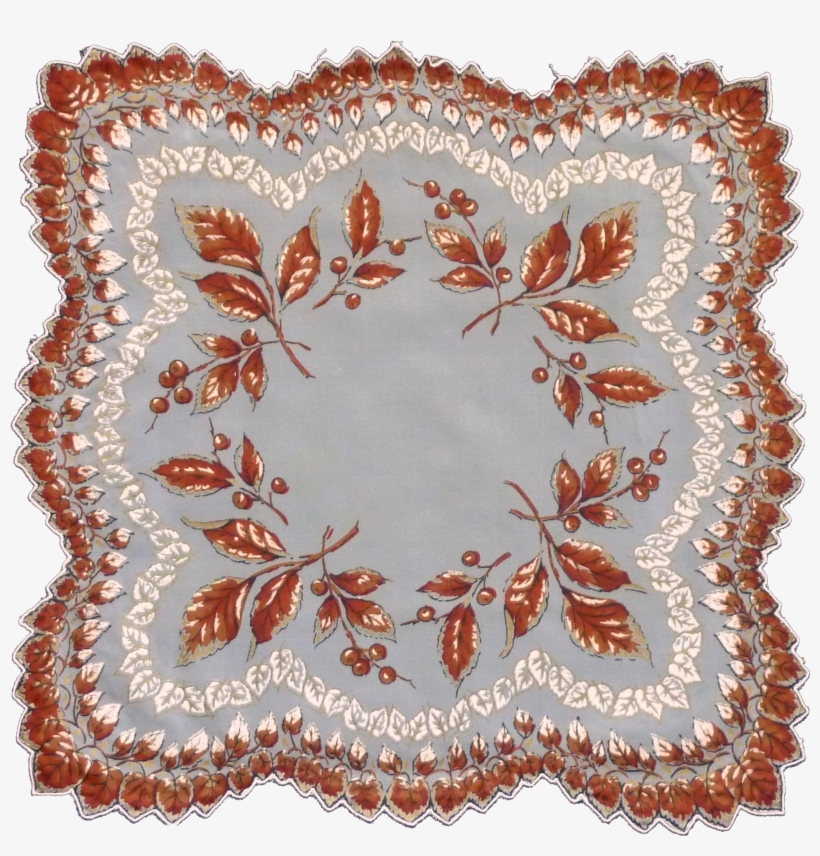 Love The Look Of This Sharp Scalloped Edge Sheer Hankie - Sheer Autumn Leaves Scalloped Autumn Handkerchief, transparent png #4220046