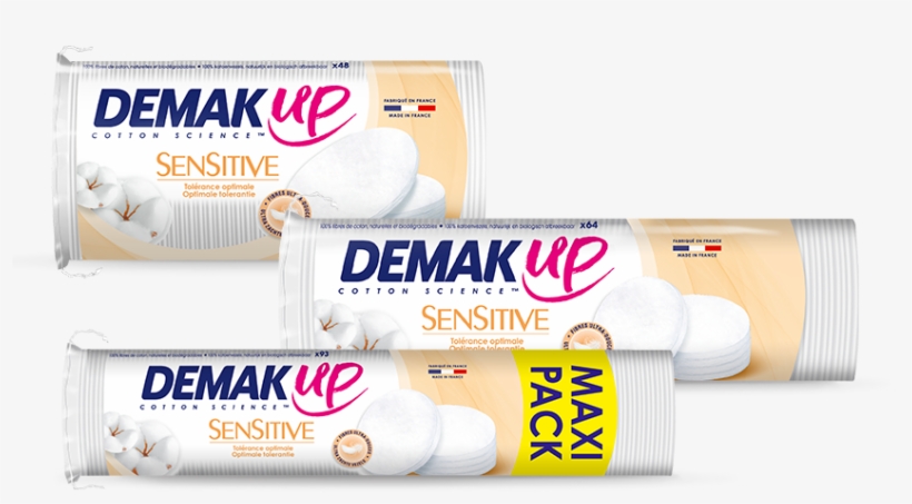 Ultra Soft For Optimal Tolerance - Demak'up Sensitive 64 Cotton Pads, transparent png #4220172