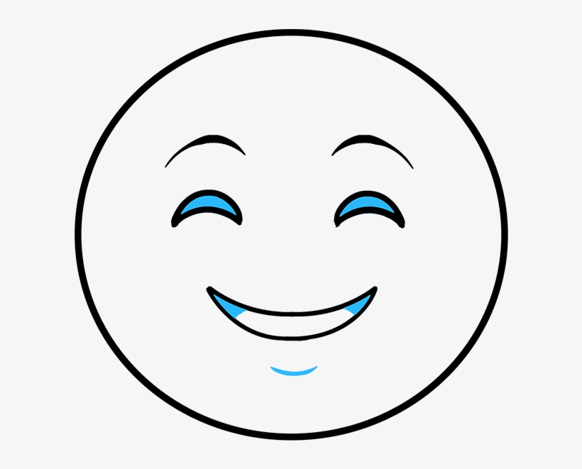 How To Draw Happy Face Emoji - Emoji, transparent png #4220286