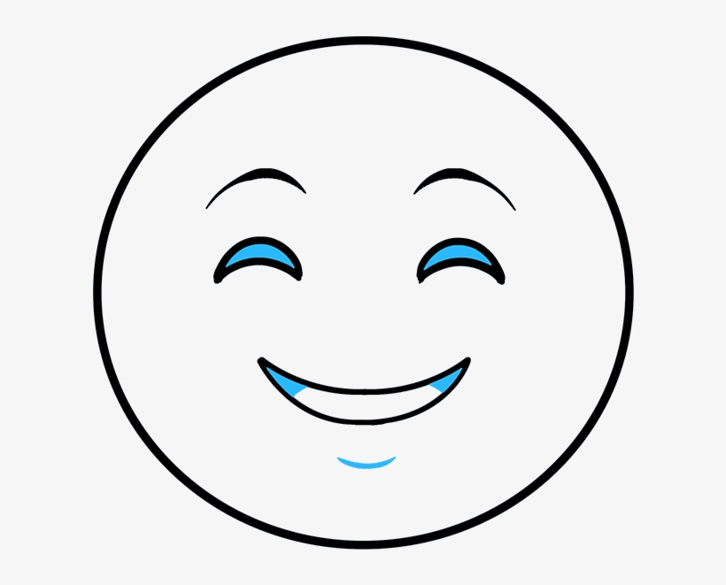 How To Draw Happy Face Emoji - Emoji, transparent png #4220286