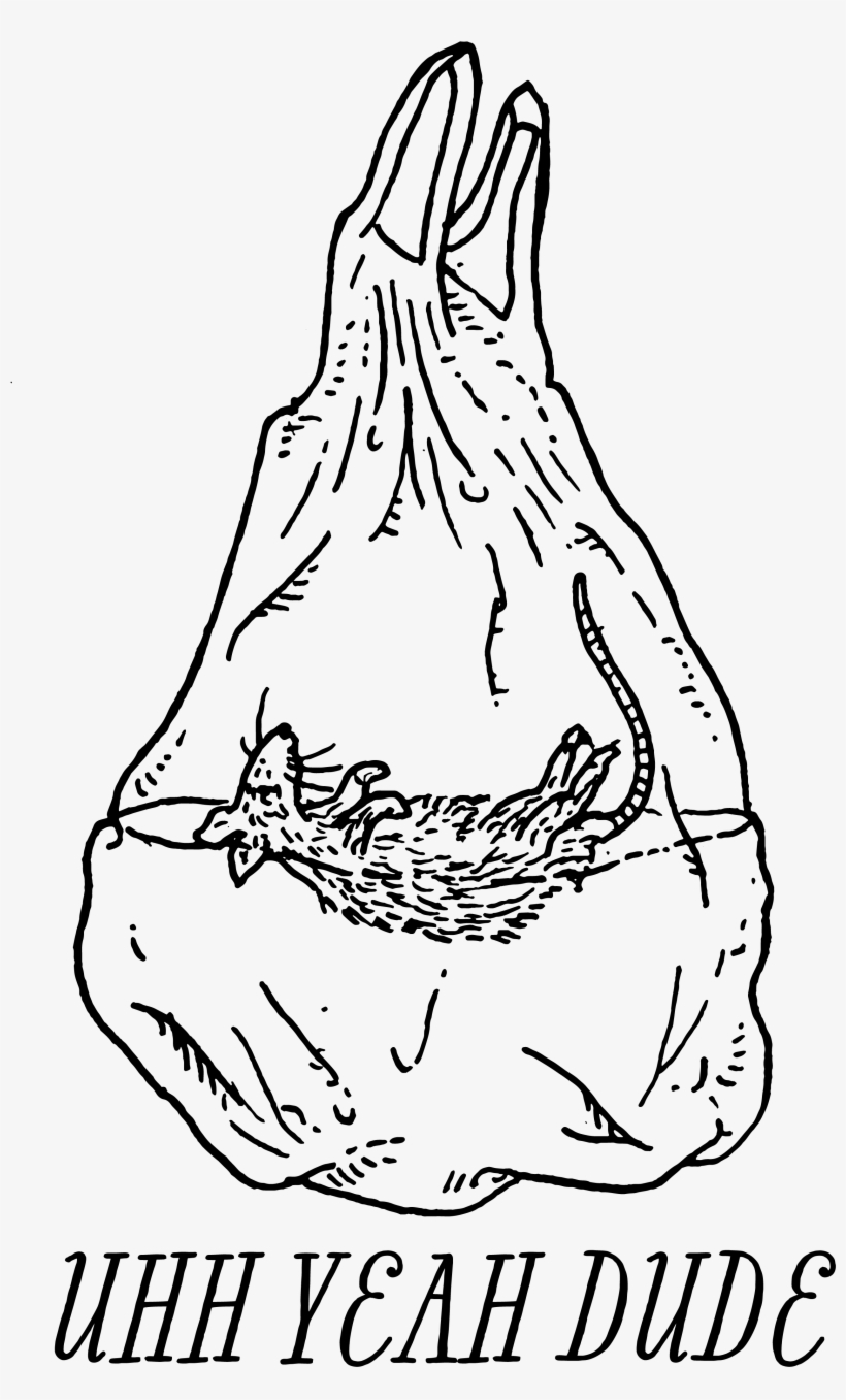 Image Of White Rat Tote - Drawing, transparent png #4220459