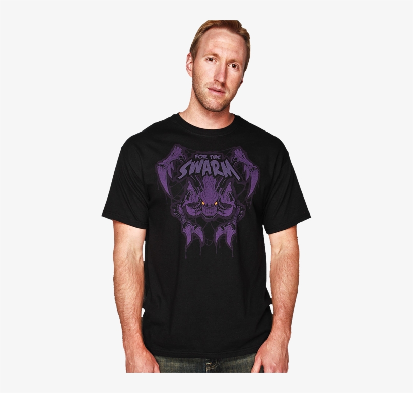Zerg For The Swarm Black Male T-shirt - T-shirt, transparent png #4220720