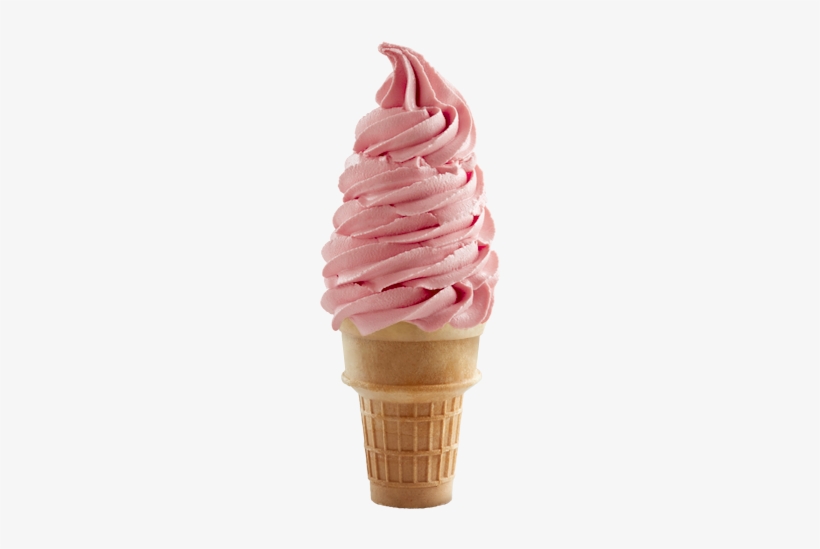 Strawberry Soft Serve - Soft Ice Cream Strawberry, transparent png #4221608