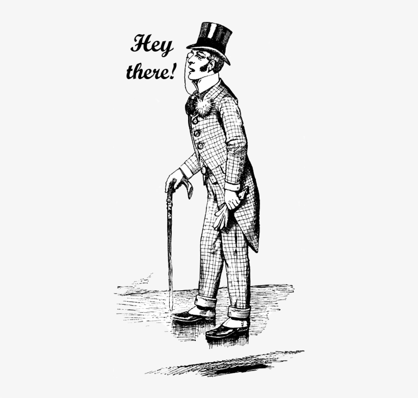 Vintage Man Hey There - Clip Art, transparent png #4221713