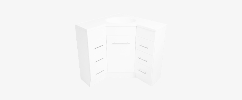 One Door Six Drawer White Corner 900x900mm Vanity With - Door, transparent png #4222327