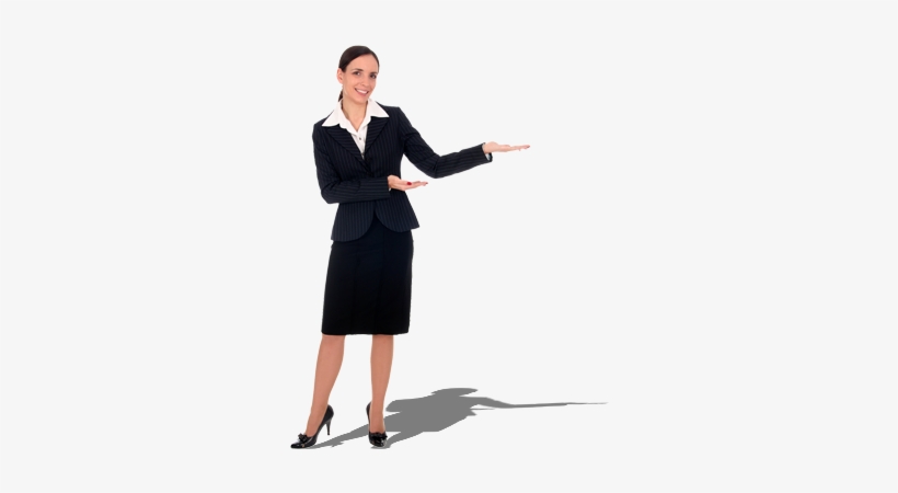 Woman Pointing Left - Business Woman Standing Png, transparent png #4222541