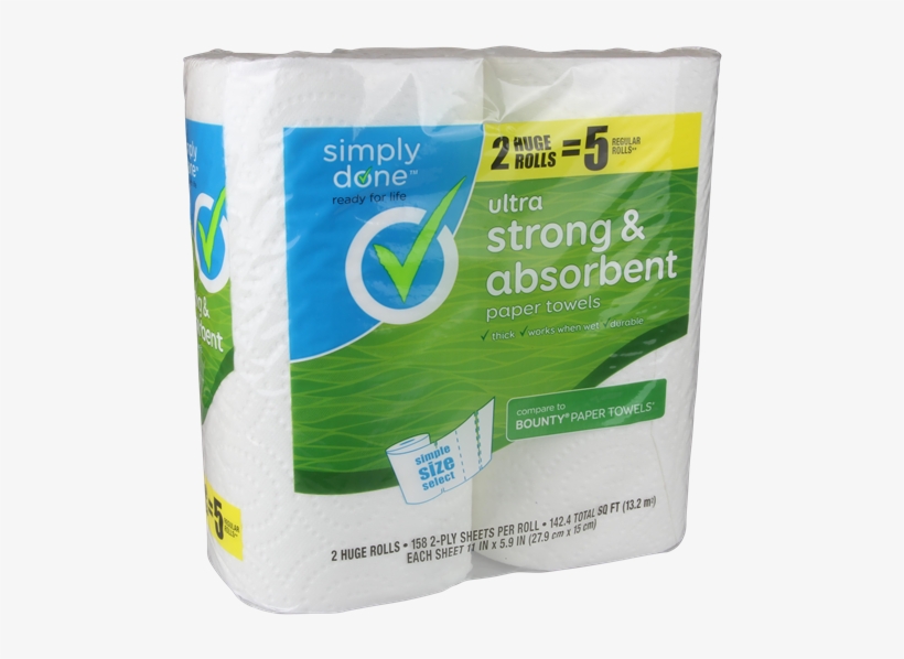 Simply Done Ultra Strong & Absorbent Simple Size Select - Simply Done Paper Towels, transparent png #4222569