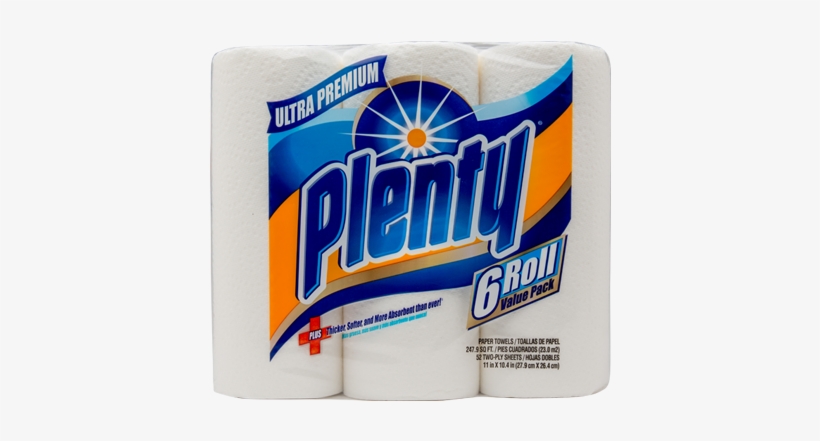 Plenty® Paper Towels - Plenty Paper Towels, Full Sheet, White, 6 Rolls 2925627, transparent png #4222709