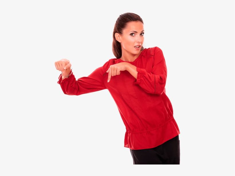 Gratis También Aqui - Women Pointing Down, transparent png #4222794