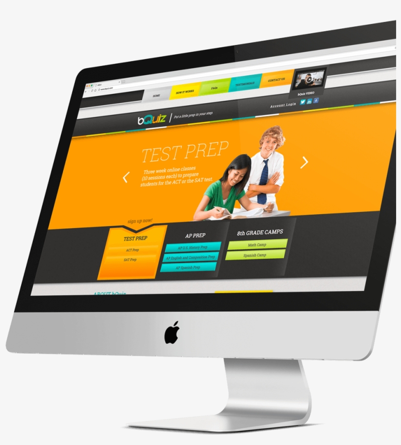 Download Adminbquiz Website Desktop Mockup Web Design Free Transparent Png Download Pngkey