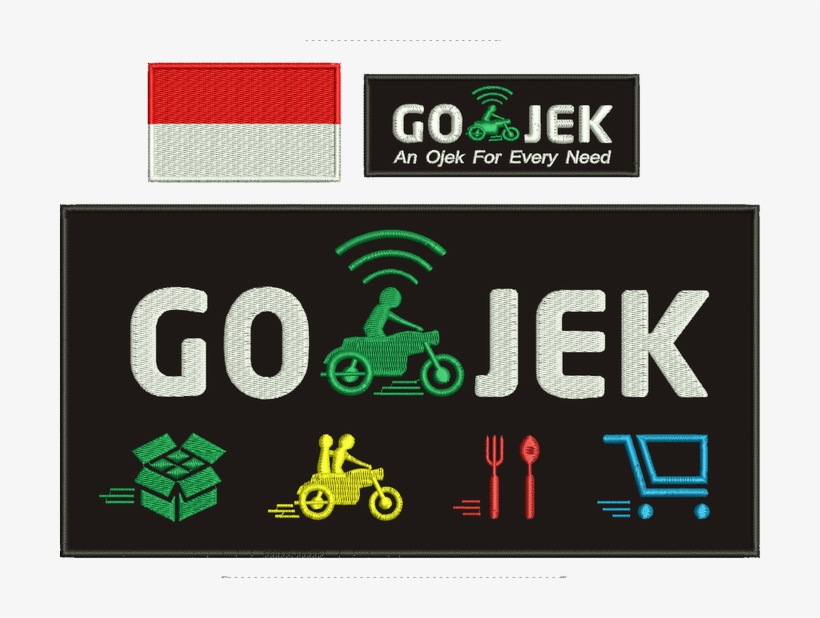 Gojek Bordir Bendera Merah Putih - Go-jek, transparent png #4223669