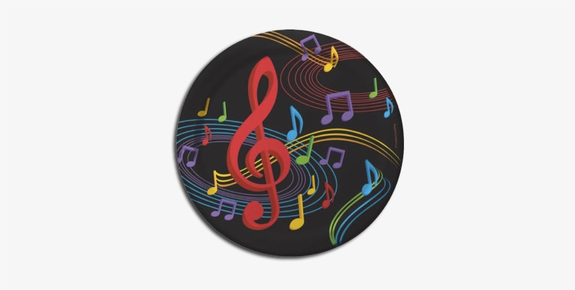 Dancing Music Notes Dinner Plates - Dancing Music Notes 9" Dinner Plates (8 Pack), transparent png #4223804