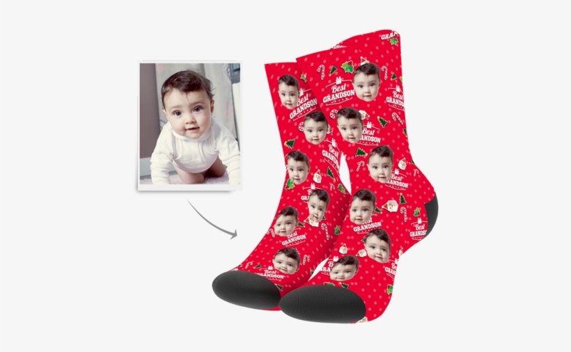 Christmas Socks - Custom Grandson - Christmas Day, transparent png #4226981