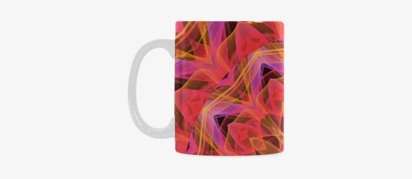 Abstract Peach Violet Mandala Ribbon Candy Lace White - Mug, transparent png #4227002