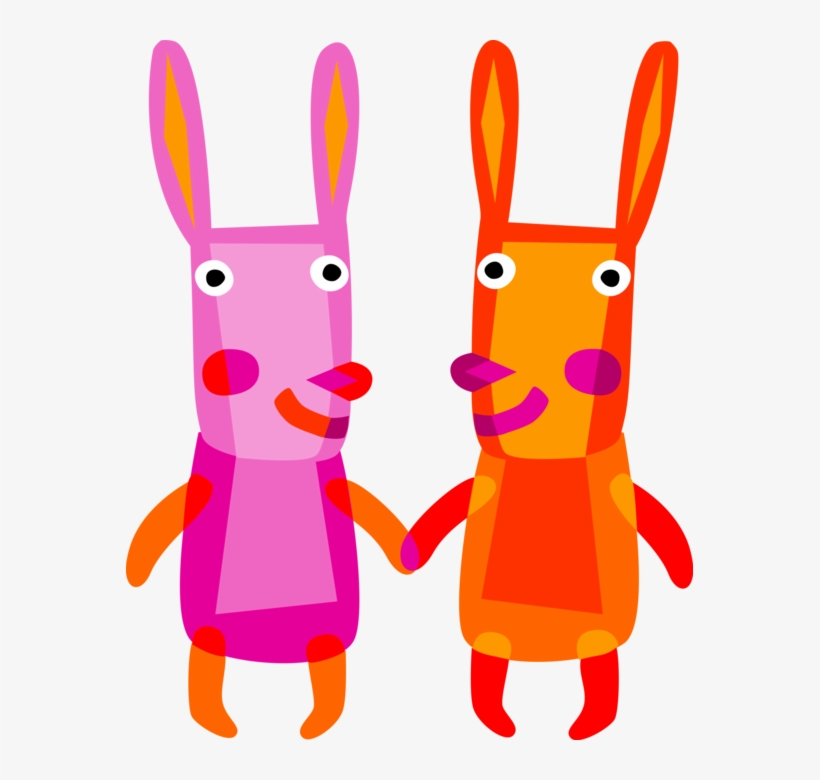 Vector Illustration Of Pascha Easter Bunny Rabbit Folkloric - Cartoon, transparent png #4227034