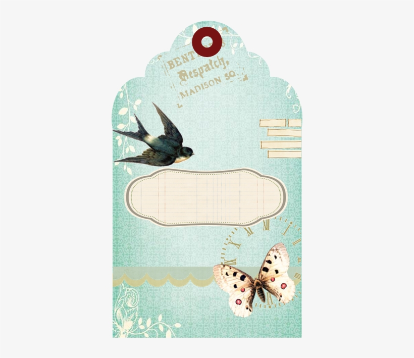 Tlotp Vintagetags Blank - Beautiful Vintage Swallow Canvas Tote - Hobo Sling, transparent png #4227275