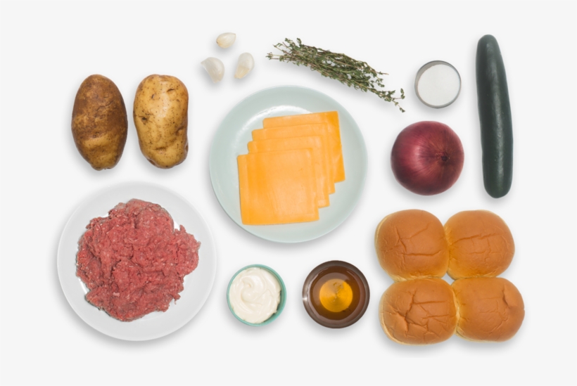 Cheddar Cheeseburgers With Quick Pickles & Thyme-roasted - Cheeseburger, transparent png #4227368