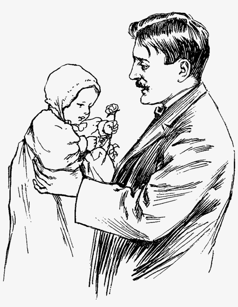 Digital Baby Downloads - Father * Illustration * Vintage, transparent png #4227390
