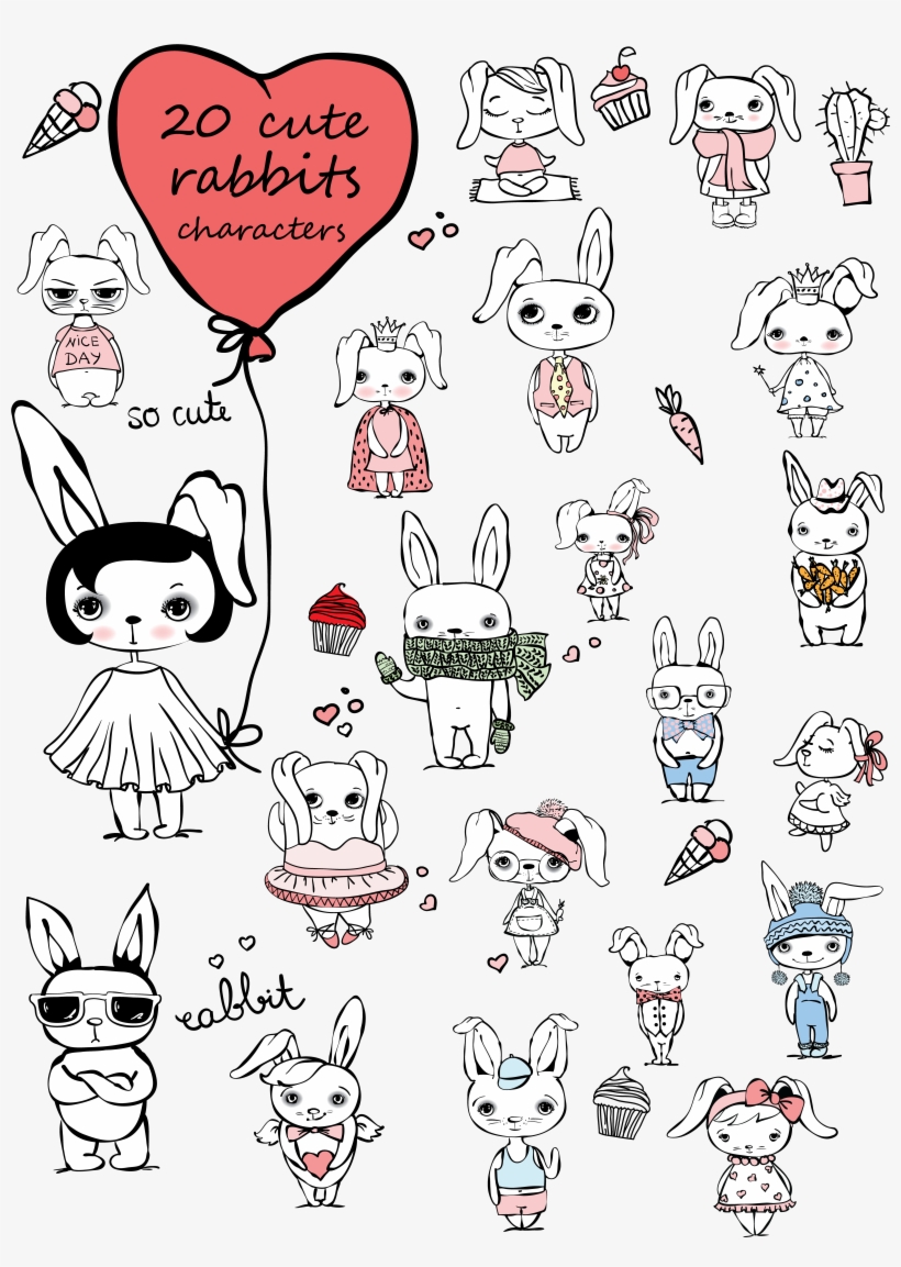 Library Cute Rabbit Characters Bunny, transparent png #4227415
