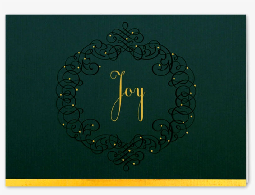 Picture Of Green Joy Wreath Greeting Card - Circle, transparent png #4227867