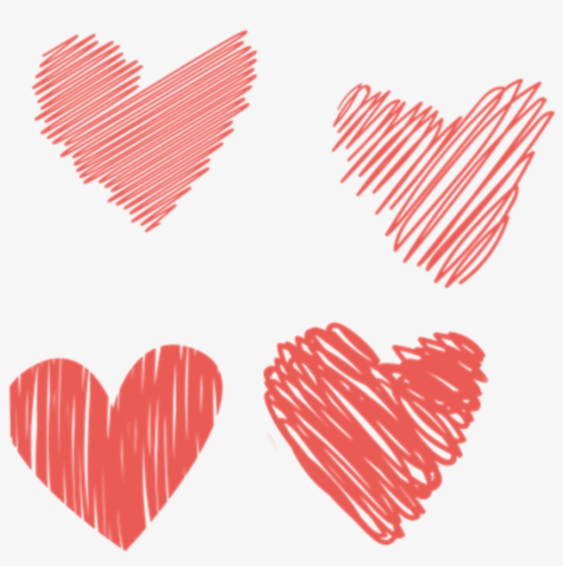 Ftestickers Hearts Sketch Doodle Red Freetoedit - Heart Peach, transparent png #4227923