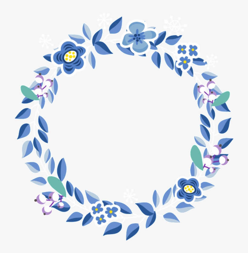 O Elemento Decorativo Da Flor Da Flor Azul E Azul - Blue Flower Circle Png, transparent png #4228270