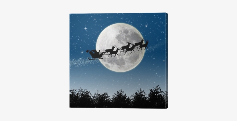 Santa Sleigh Moon, transparent png #4228444