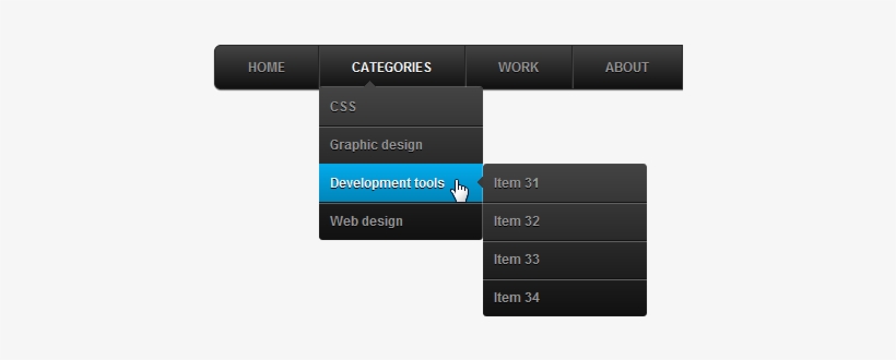 Css3 Multi Level Drop Down Menu For Blogger - Drop Down Menu, transparent png #4228966