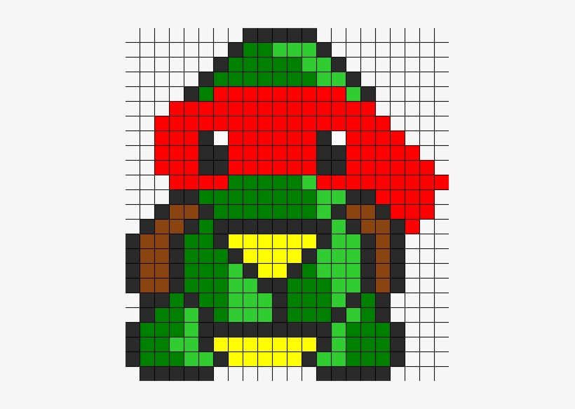 Kawaii Teenage Mutant Ninja Turtle - Perler Beads Patterns Ninja Turtles, transparent png #4229517
