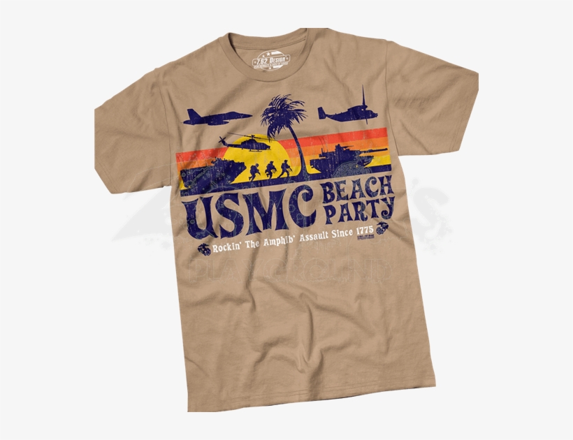 Usmc Beach Party T-shirt - 7.62 Designs Usmc Beach Party Shirt Rockin Marines, transparent png #4230143