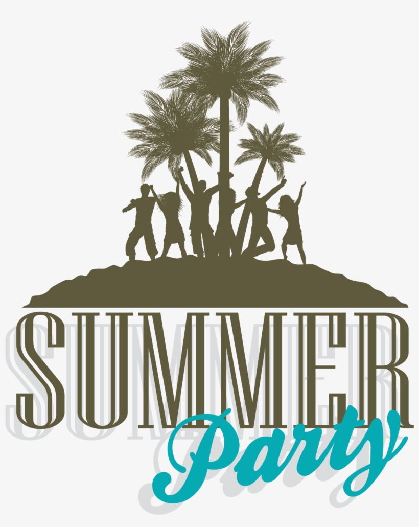Party Silhouette Clip Art - Summer Beach Party Logo Png, transparent png #4230788