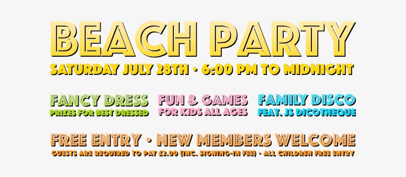 2018 Beach Party At Cwmc - Chatteris Working Mens Club & Institute Ltd, transparent png #4230951